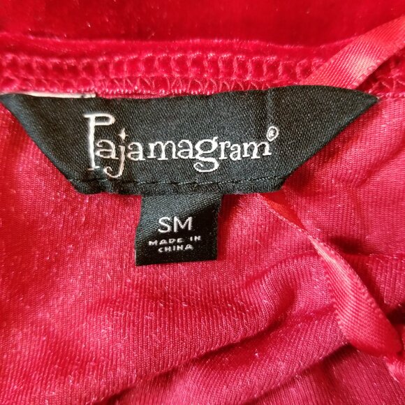 PAJAMAGRAM 2 Piece Velvet Spaghetti Strap Tank Top and Pants Red Small ~ 4502 - Picture 9 of 10